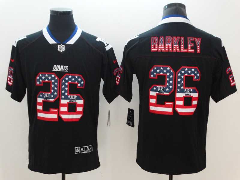Nike Giants 26 Saquon Barkley Black USA Flag Fashion Color Rush Limited Jersey,We sell and wholesale Nike Giants 26 Saquon Barkley Black USA Flag Fashion Color Rush Limited Jersey on line form chian!